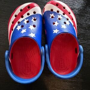 CROCS Kids' Red, White & Blue Star Slip-On Clogs